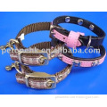 Chocolate Stripe PU Dog Collar reflective dog collars